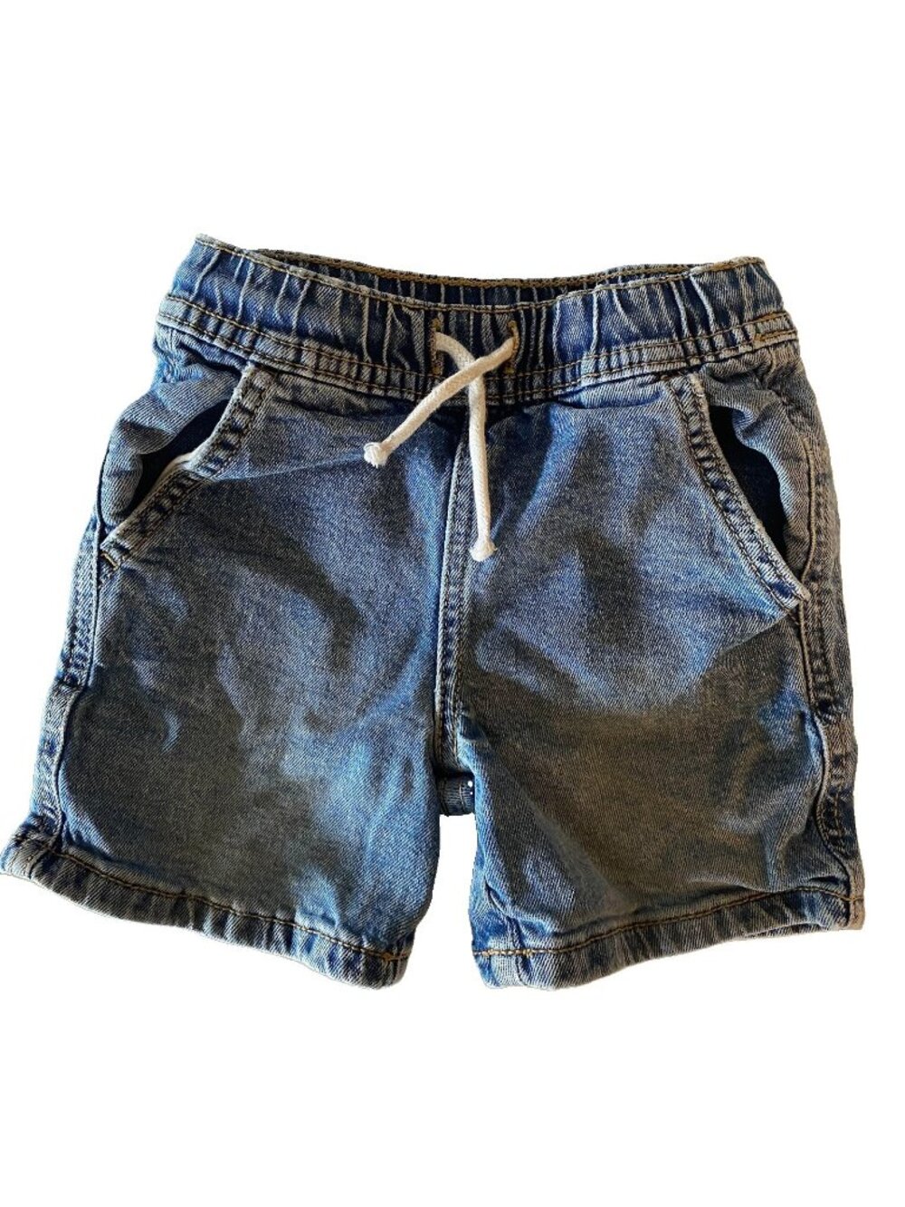 Cat And Jack Denim Elastic Waist Drawstring Relaxed Fit Unisex Shorts 4T Toddler
